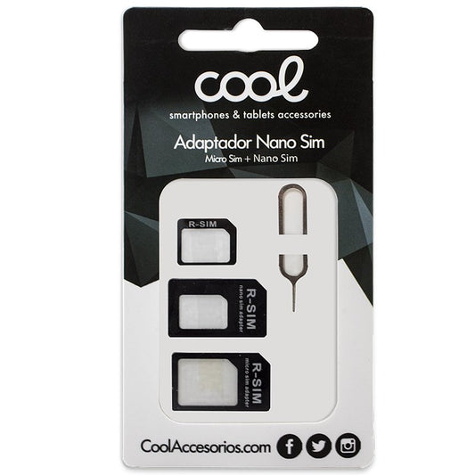 Adaptateur COOL (2 en 1) Conversion Nano Sim Micro Sim / SIM
