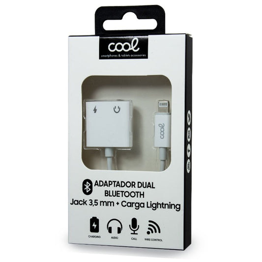 Adaptateur Bluetooth double jack 3,5 mm + charge Lightning COOL