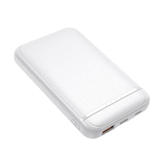 Banco de energia de bateria externa 5000 mAh COOL (2 cabos: TYPE C / Lightning) Branco
