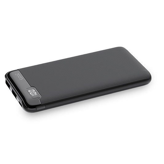 Banco de energia de bateria externa universal 10.000 mAh (2 x USB/2A) COOL Slim Preto