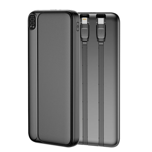 Banco de energia de bateria externa universal 10.000 mAh (tipo C/Lightning) COOL Grip preto