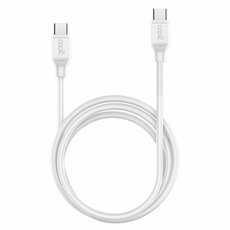 Cabo USB universal compatível COOL TIPO C para TIPO C (1 metro) branco 3 A