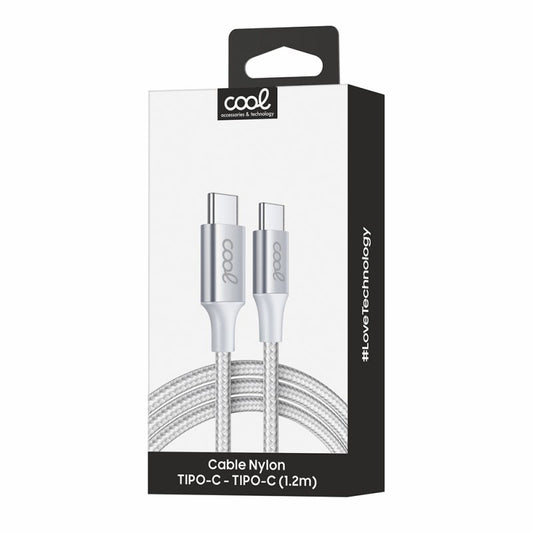 Cabo USB universal tipo C para tipo C de nylon COOL (1,2 metros)
