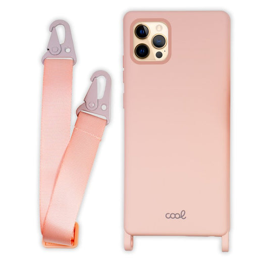 Capa gira para iPhone 12 Pro Max Fita Rosa