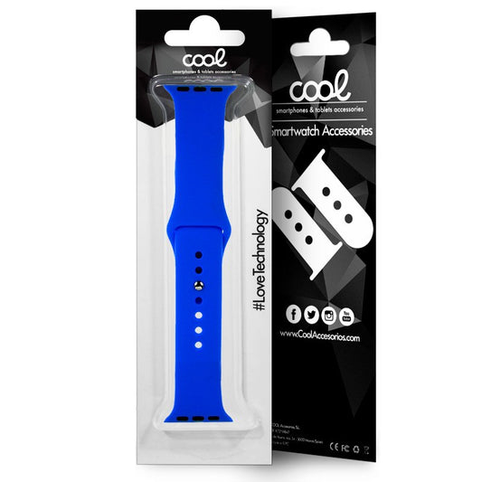 Pulseira COOL para Apple Watch Series 1 / 2 / 3 / 4 / 5 / 6 / 7 / 8 / 9 / SE (38 / 40 / 41 mm) Borracha Azul