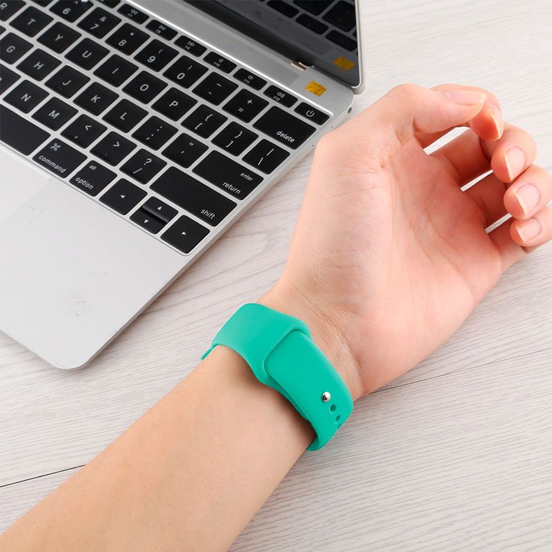 Pulseira COOL para Apple Watch Series 1 / 2 / 3 / 4 / 5 / 6 / 7 / 8 / 9 / SE (38 / 40 / 41 mm) Borracha Menta