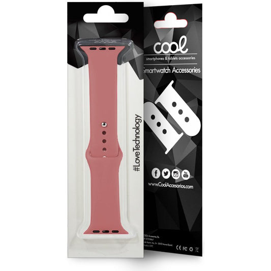 Pulseira Cool para Apple Watch Series 1 / 2 / 3 / 4 / 5 / 6 / 7 / 8 / 9 / SE (38 / 40 / 41 mm) Borracha Rosa
