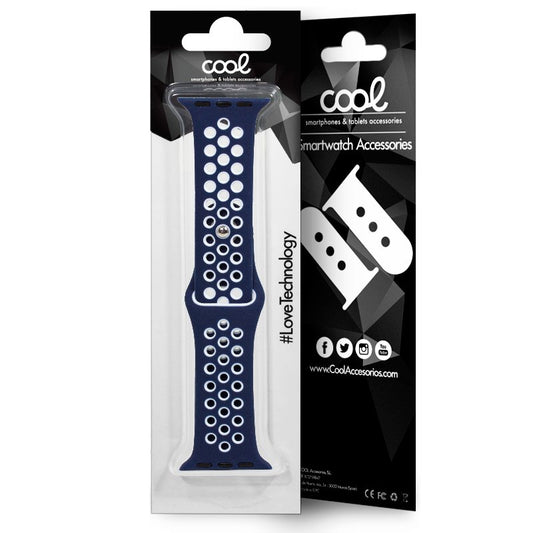 Pulseira Cool para Apple Watch Series 1 / 2 / 3 / 4 / 5 / 6 / 7 / 8 / 9 / SE (38 / 40 / 41 mm) Sport Blue