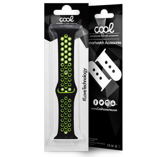 Cool Bracelete para Apple Watch Series 1 / 2 / 3 / 4 / 5 / 6 / 7 / 8 / 9 / SE (38 / 40 / 41 mm) Sport Preto