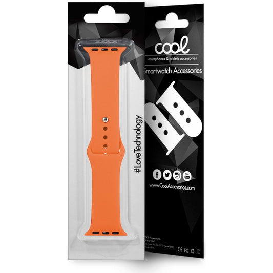 Pulseira COOL para Apple Watch Series 1 / 2 / 3 / 4 / 5 / 6 / 7 / 8 / 9 / SE (42 / 44 / 45 mm) Coral Borracha