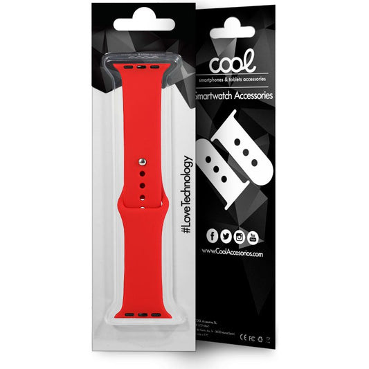 Pulseira COOL para Apple Watch Series 1 / 2 / 3 / 4 / 5 / 6 / 7 / 8 / 9 / SE (42 / 44 / 45 mm) Borracha Vermelha