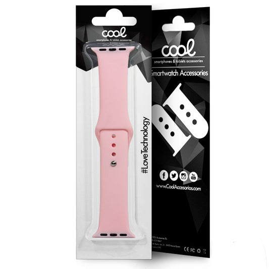 Pulseira COOL para Apple Watch Series 1 / 2 / 3 / 4 / 5 / 6 / 7 / 8 / 9 / SE (42 / 44 / 45 mm) Borracha Rosa