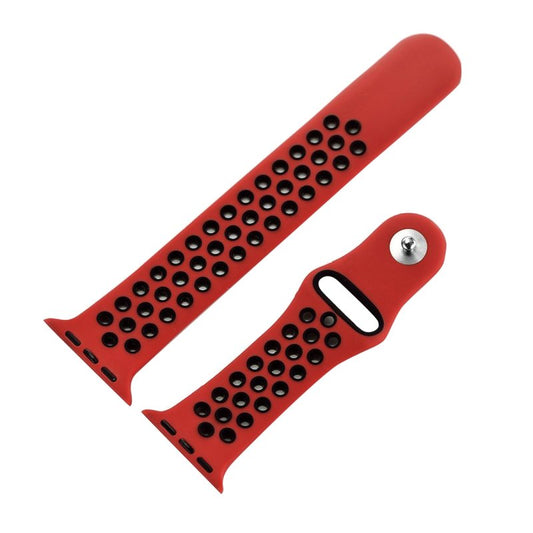 Pulseira Cool para Apple Watch Series 1 / 2 / 3 / 4 / 5 / 6 / 7 / 8 / 9 / SE (42 / 44 / 45 mm) Sport Vermelho-Preto