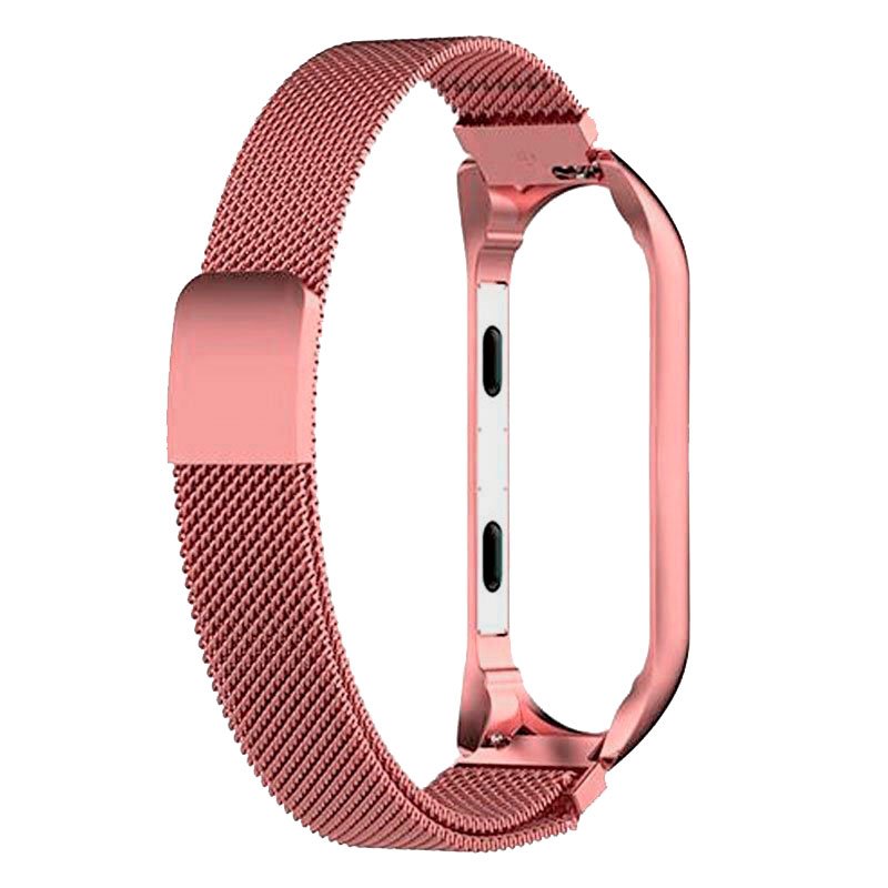 Pulseira elegante para Xiaomi Mi Band 5 / 6 / 7 / Amazfit Band 5 Metal Rosa