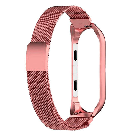 Pulseira elegante para Xiaomi Mi Band 5 / 6 / 7 / Amazfit Band 5 Metal Rosa
