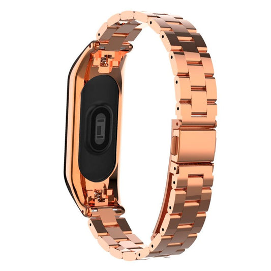 Cool Pulseira para Xiaomi Mi Band 5 / 6 / 7 / Amazfit Band 5 Aço Ouro Rosa
