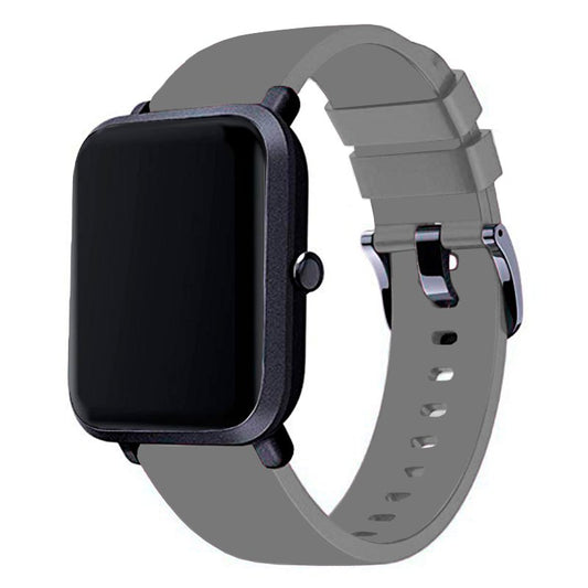 Pulseira Universal 20mm Amazfit Bip / GTS / Bip Lite / Huawei / Samsung / COOL Cinza Borracha