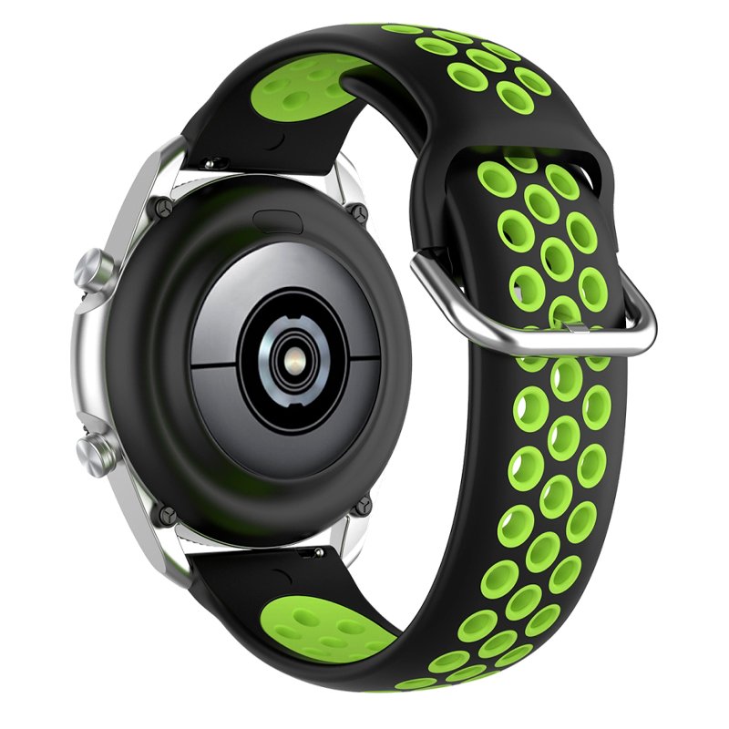 Pulseira Universal 20mm Amazfit Bip / GTS / Bip Lite / Huawei / Samsung / COOL Borracha Preta-Verde