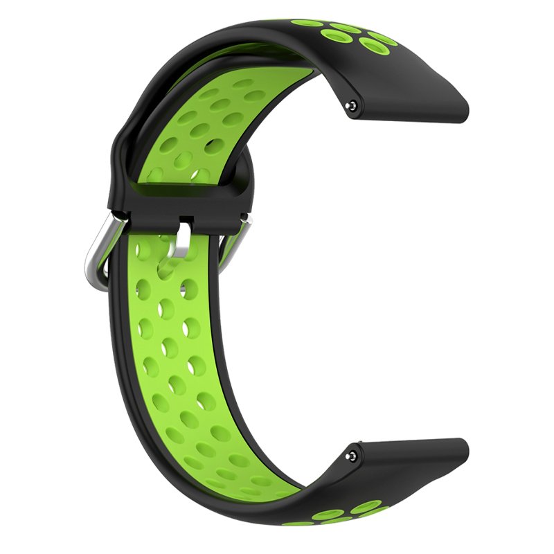 Pulseira Universal 20mm Amazfit Bip / GTS / Bip Lite / Huawei / Samsung / COOL Borracha Preta-Verde