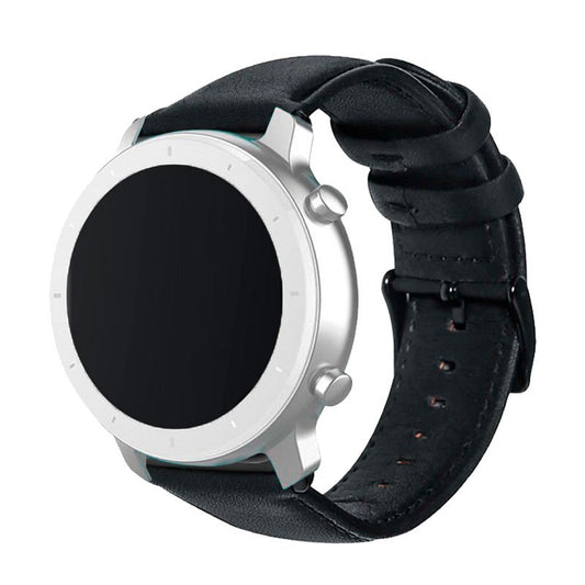 Pulseira universal de 20 mm para Amazfit Bip / GTS / Bip Lite / Huawei / Samsung / COOL Couro sintético preto