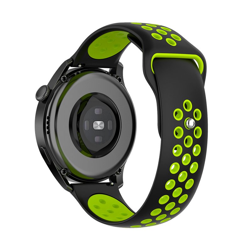 Pulseira Universal 22mm Amazfit GTR / Stratos / Huawei / Samsung / COOL Borracha Preta-Verde