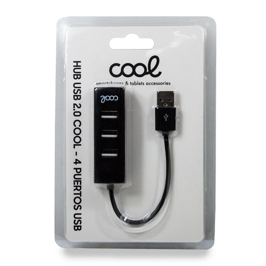 Hub USB 2.0 Universal COOL 4 Portas USB Preto