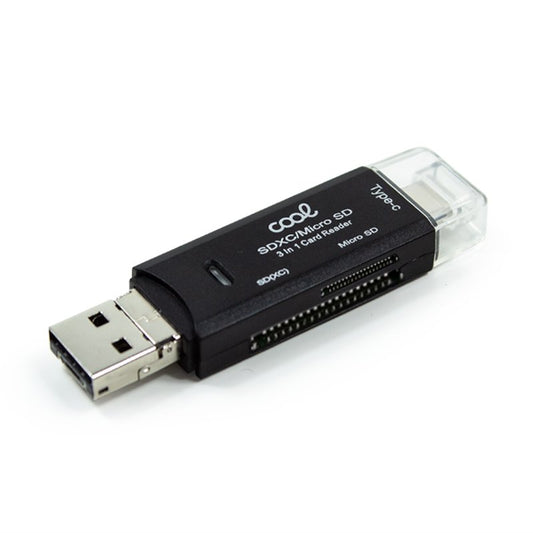Leitor de cartões de memória universal 3 em 1 COOL (Tipo C/Micro-USB/USB)