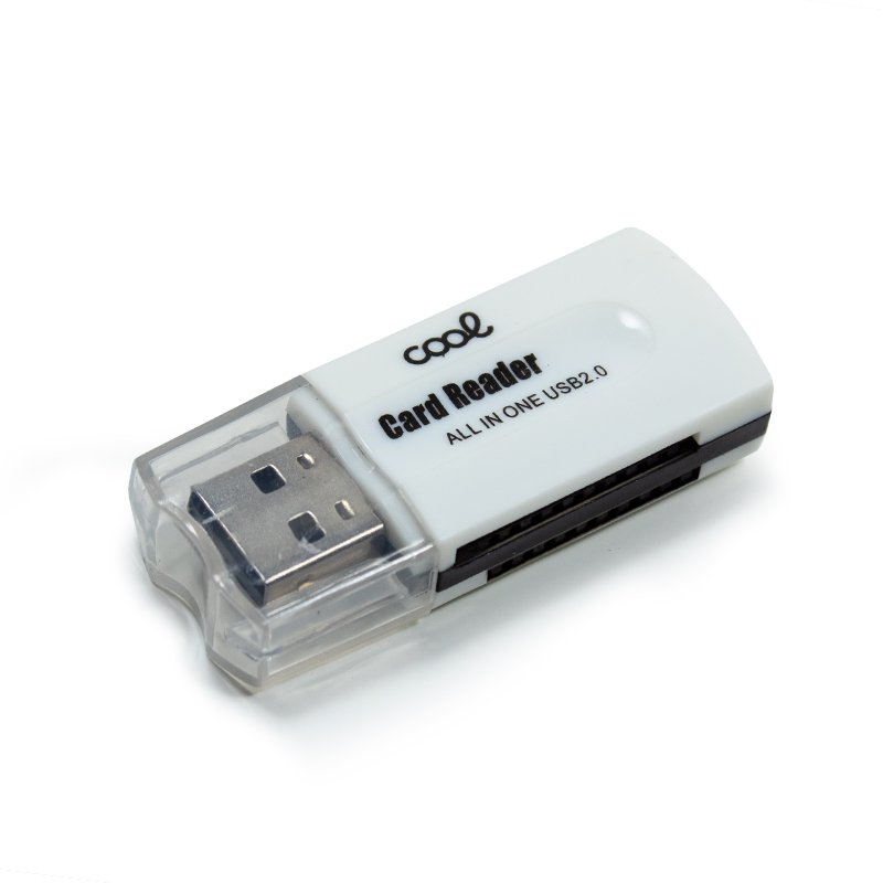 Leitor de cartões de memória USB universal COOL (tudo em um) branco