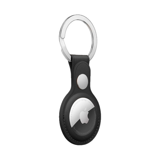 Porte-clés de protection Cool compatible avec AirTag en similicuir noir