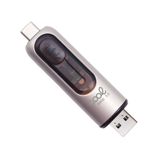 Pen Drive USB x64 GB 3.0 COOL Tipo C / USB (2 em 1)