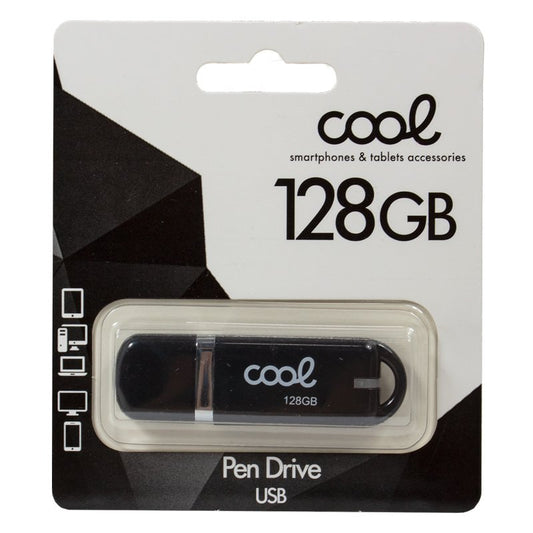 Pen Drive x USB 128 GB 2.0 COOL Capa Preta