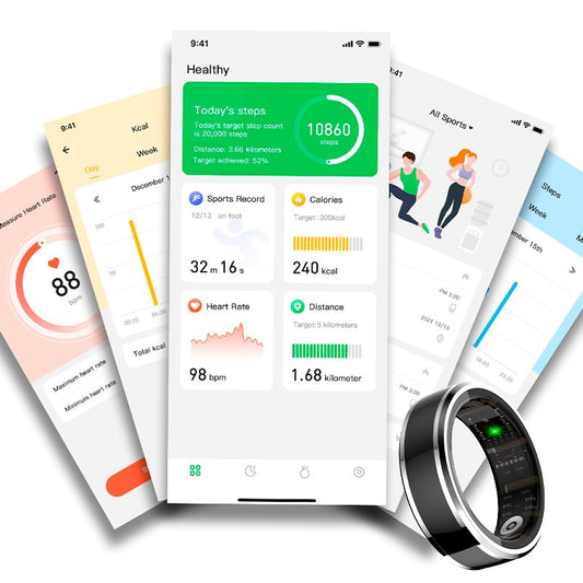 Smart Ring COOL Health + Base Powerbank (Saúde, Desporto, Sono) Tamanho 20 mm