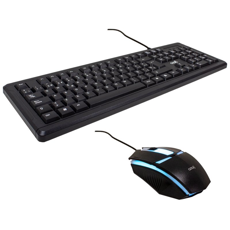 Cabo USB para teclado espanhol, kit para PC, teclado gaming + rato (iluminação) COOL Florida