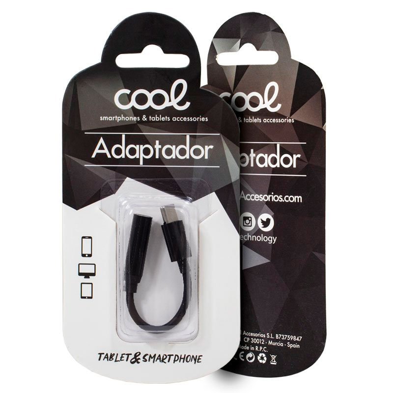 Adaptador de conector tipo C para conector de 3,5 mm (digital) COOL (universal) preto
