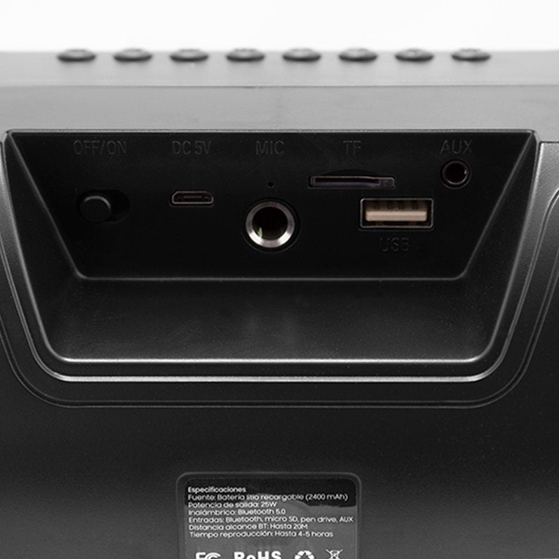 Altavoz Música Universal Bluetooth Marca COOL Tube (25W) Negro