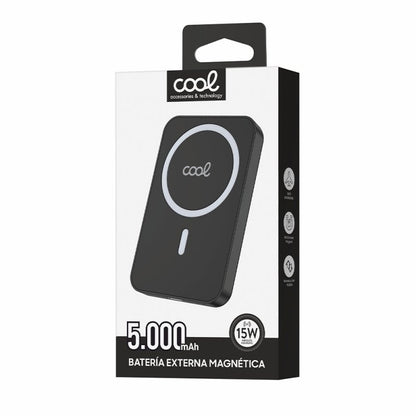 Bateria externa universal MAGNÉTICO Power Bank Qi 5000 mAh COOL Preto