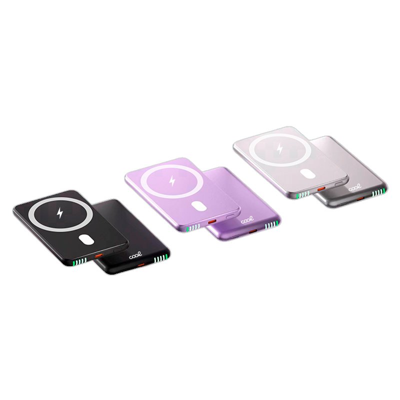 Bateria Externa Universal MAGNÉTICA Power Bank Qi 5000 mAh COOL Violeta