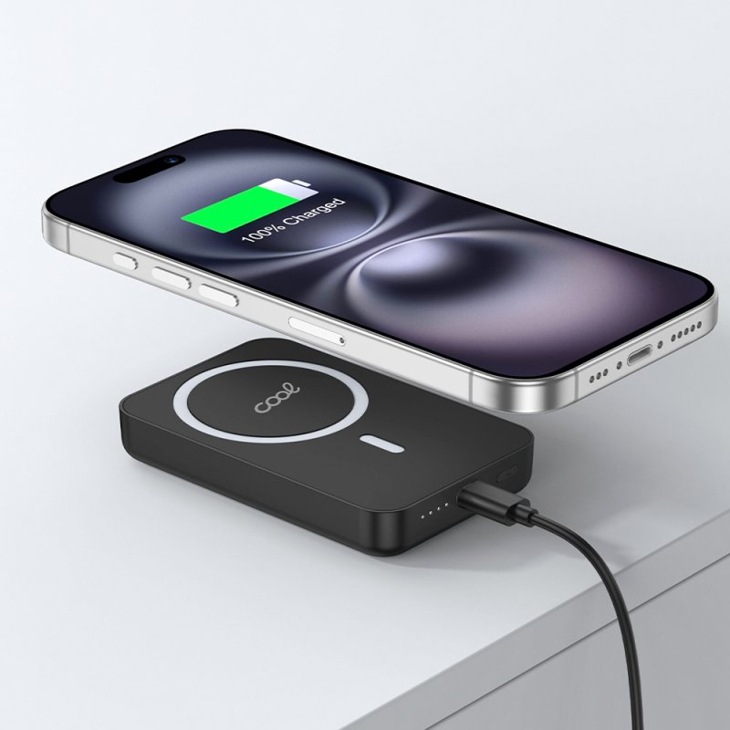 Bateria Externa Universal Power Bank 10.000 mAh Magnética COOL Negro