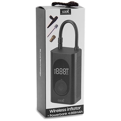 Inflador sem fios com bateria externa + power bank 4.000 mAh COOL