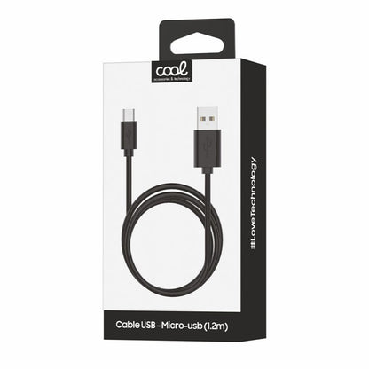 Cabo USB universal compatível COOL (micro-USB) 1,2 metros preto 2,4 amperes