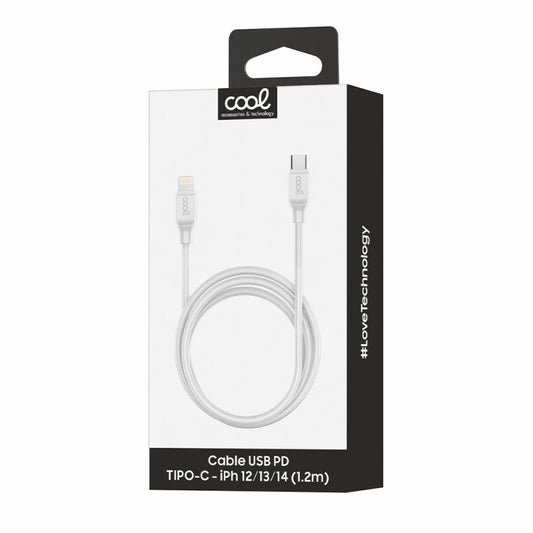 Cabo USB Universal Compatível COOL TYPE C para Lightning (1,2 metros) Branco