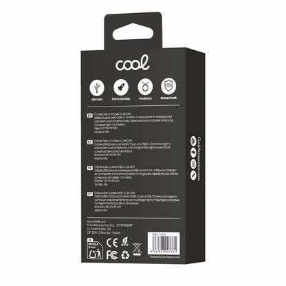 Cabo USB universal compatível COOL TIPO C para TIPO C (1 metro) branco 3 A