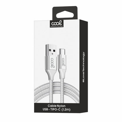 Cabo USB universal tipo C em nylon COOL (1,2 metros)