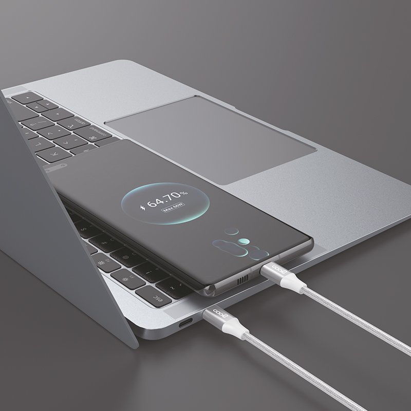 Cabo USB universal tipo C para Lightning em nylon COOL (1,2 metros)