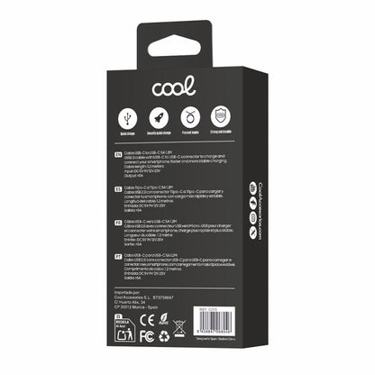 Cabo USB universal tipo C para tipo C de nylon COOL (1,2 metros)