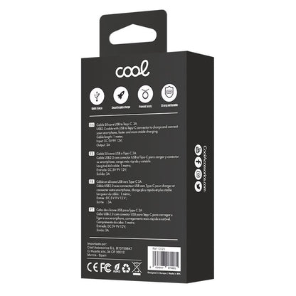 Cabo USB COOL Universal Silicone Tipo C (1 metro) Rosa