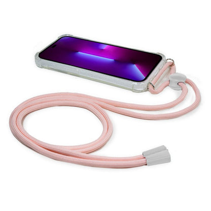 Capa gira para iPhone 14 Pro com cordão rosa