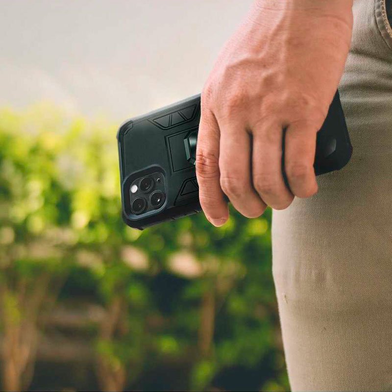 Capa Cool para Samsung G990B Galaxy S21 FE com clipe rígido, preta