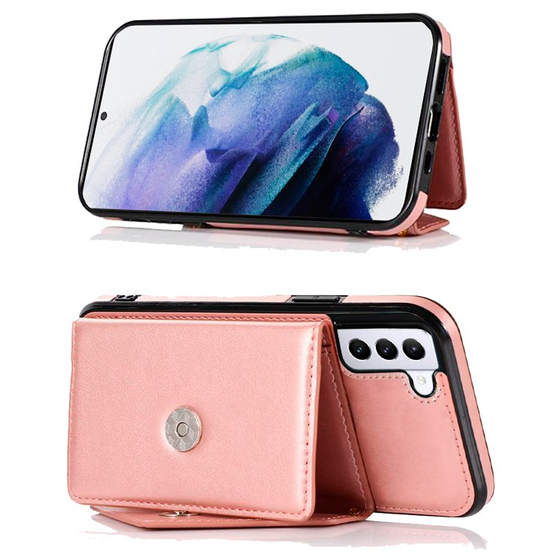Capa Cool para Samsung G996 Galaxy S21 Plus com pendente tipo carteira rosa