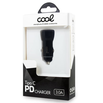 Carregador universal para automóvel tipo C entrada (PD) COOL (18 W) preto